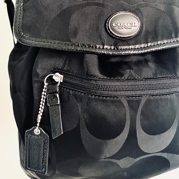 COACH Black Large Signature Backpack main image 5